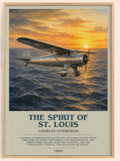 The Spirit of St. Louis Bookish Wall Art by Charles Lindbergh – framed poster