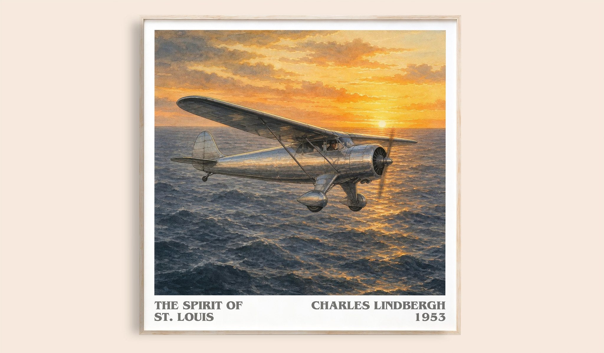 The Spirit of St. Louis Literary Art Print by Charles Lindbergh