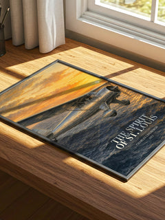 The Spirit of St. Louis watercolour book poster framed on wall – memoir wall art