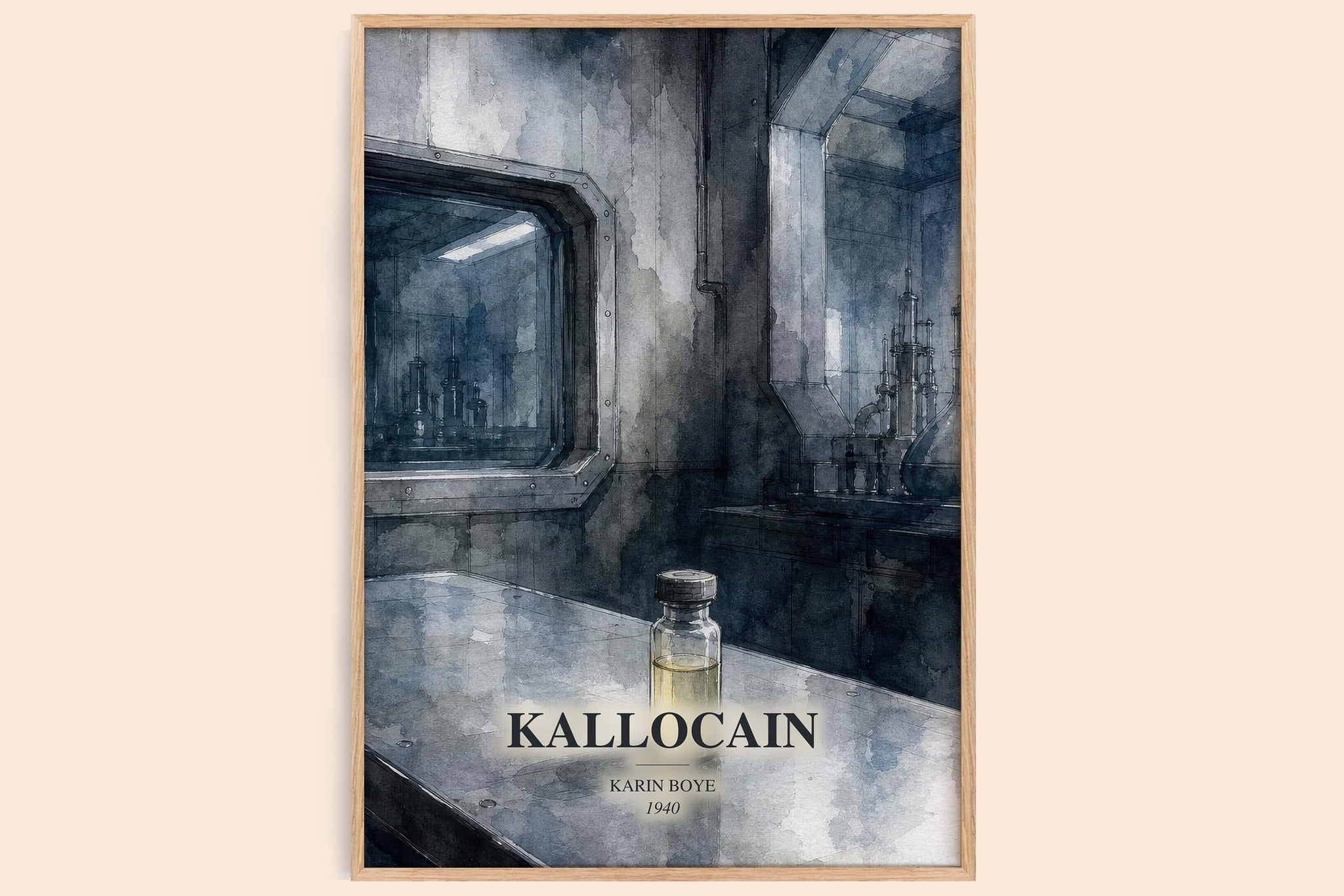 Kallocain Book Watercolour Illustration by Karin Boye