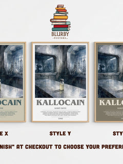 Kallocain Bookish Wall Art by Karin Boye – Style X, Y and Z side by side – choose your finish