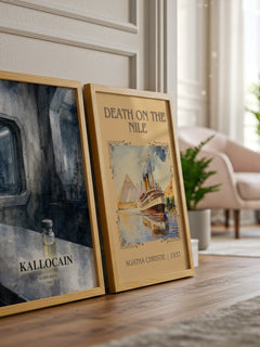 Kallocain watercolour print framed by window – literary home decor