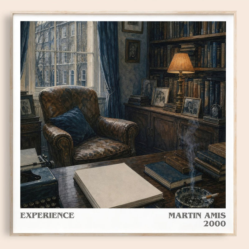 Experience literary book poster by Martin Amis – framed literary art print
