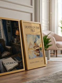 Experience watercolour print framed by window – literary home decor