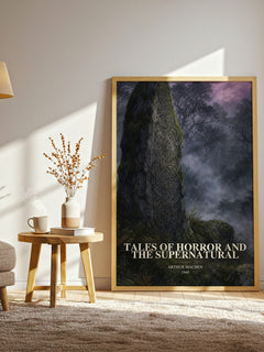 Tales Of Horror And The Supernatural watercolour print in frame leaning in hallway – horror wall art