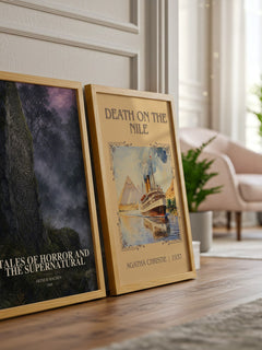 Tales Of Horror And The Supernatural watercolour print framed by window – literary home decor