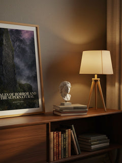 Tales Of Horror And The Supernatural watercolour print on bookshelf – Arthur Machen fan gift
