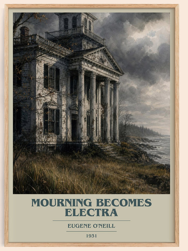Mourning Becomes Electra book cover book poster by Eugene O'Neill – framed literary art print