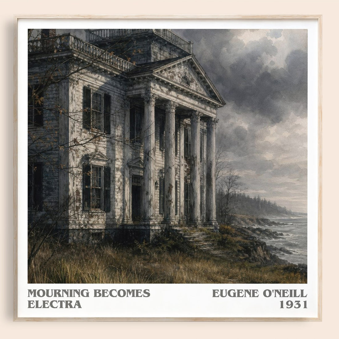 Mourning Becomes Electra literary book poster by Eugene O'Neill – framed literary art print
