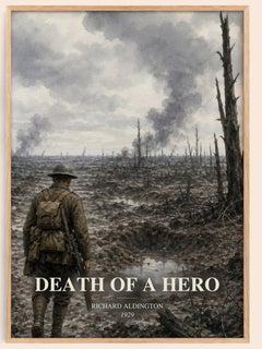 Death Of A Hero watercolour book poster by Richard Aldington – framed literary art print