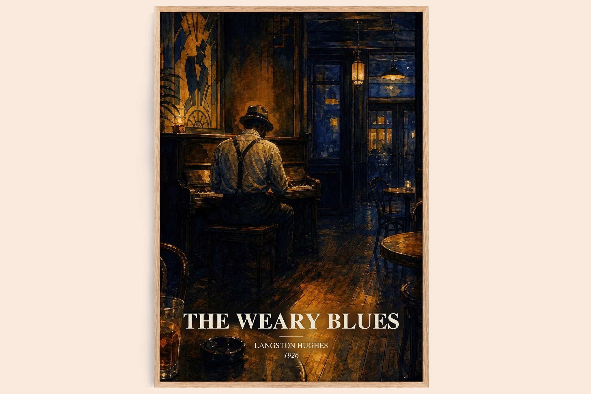 The Weary Blues Book Watercolour Illustration by Langston Hughes