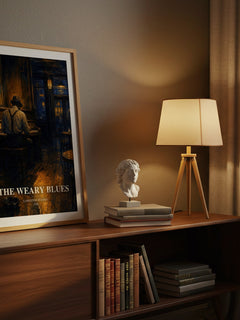 The Weary Blues watercolour print on bookshelf – Langston Hughes fan gift