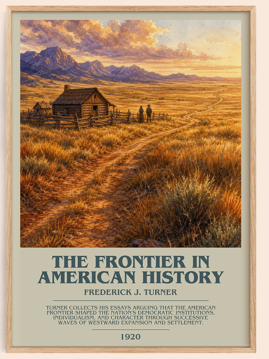 Frontier in American History Bookish Wall Art by Frederick J. Turner – framed poster