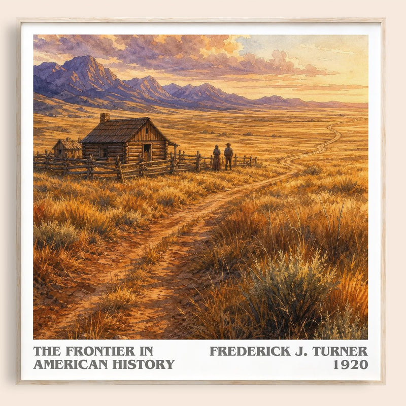 The Frontier in American History literary book poster by Frederick J. Turner – framed literary art print