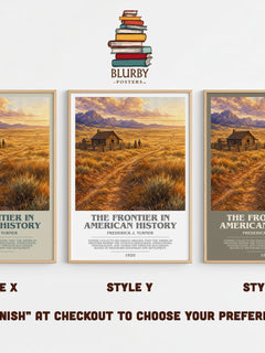 Frontier in American History Bookish Wall Art by Frederick J. Turner – Style X, Y and Z side by side – choose your finish