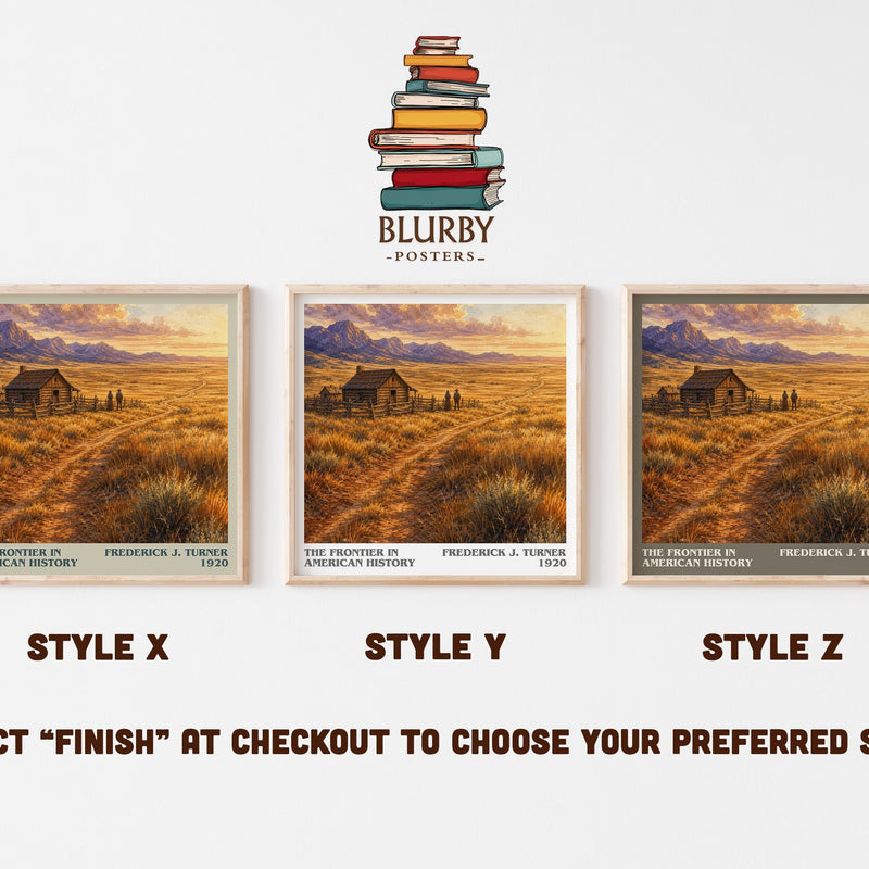 The Frontier in American History literary print in frame leaning in hallway – non fiction wall art