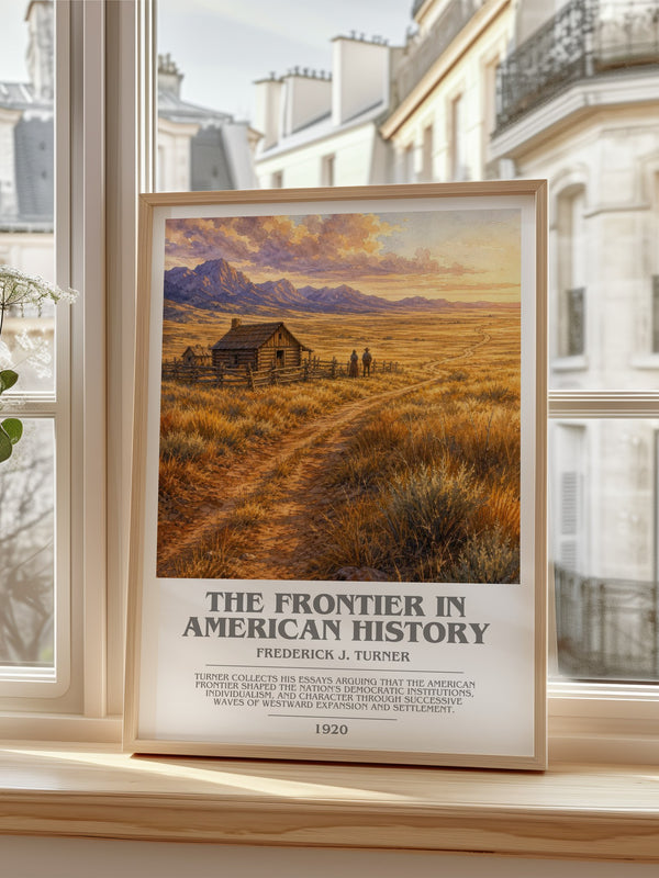 Frontier in American History Bookish Wall Art by Frederick J. Turner – framed print by a bright window