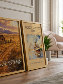 The Frontier in American History watercolour print framed by window – literary home decor