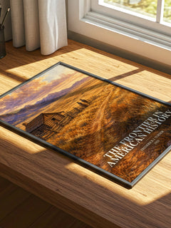 The Frontier in American History watercolour book poster framed on wall – non fiction wall art