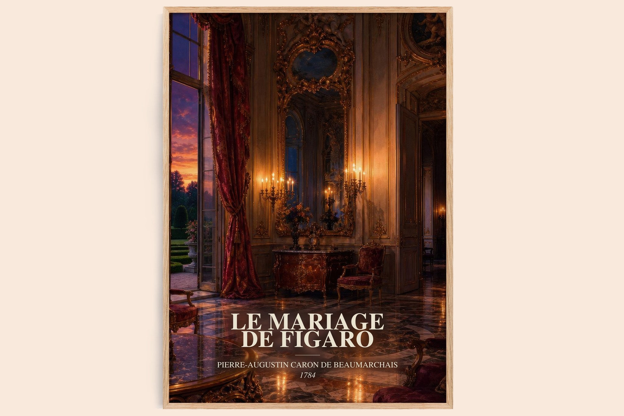 Le Mariage De Figaro Book Watercolour Illustration by P. Beaumarchais