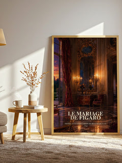 Le Mariage De Figaro watercolour print in frame leaning in hallway – classic literature wall art