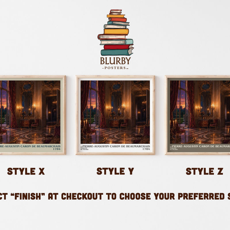 Le Mariage De Figaro literary print in frame leaning in hallway – classic literature wall art