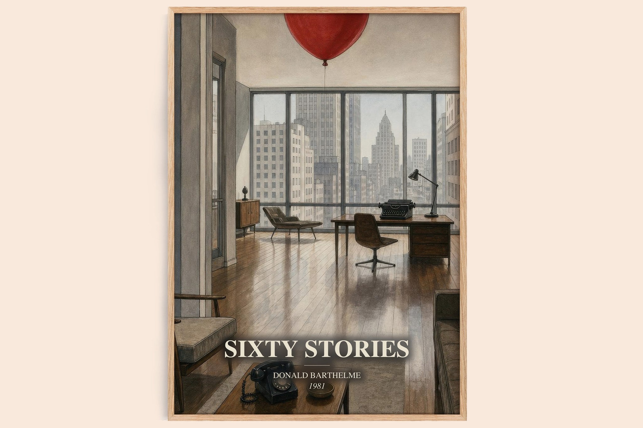 Sixty Stories Book Watercolour Illustration by Donald Barthelme