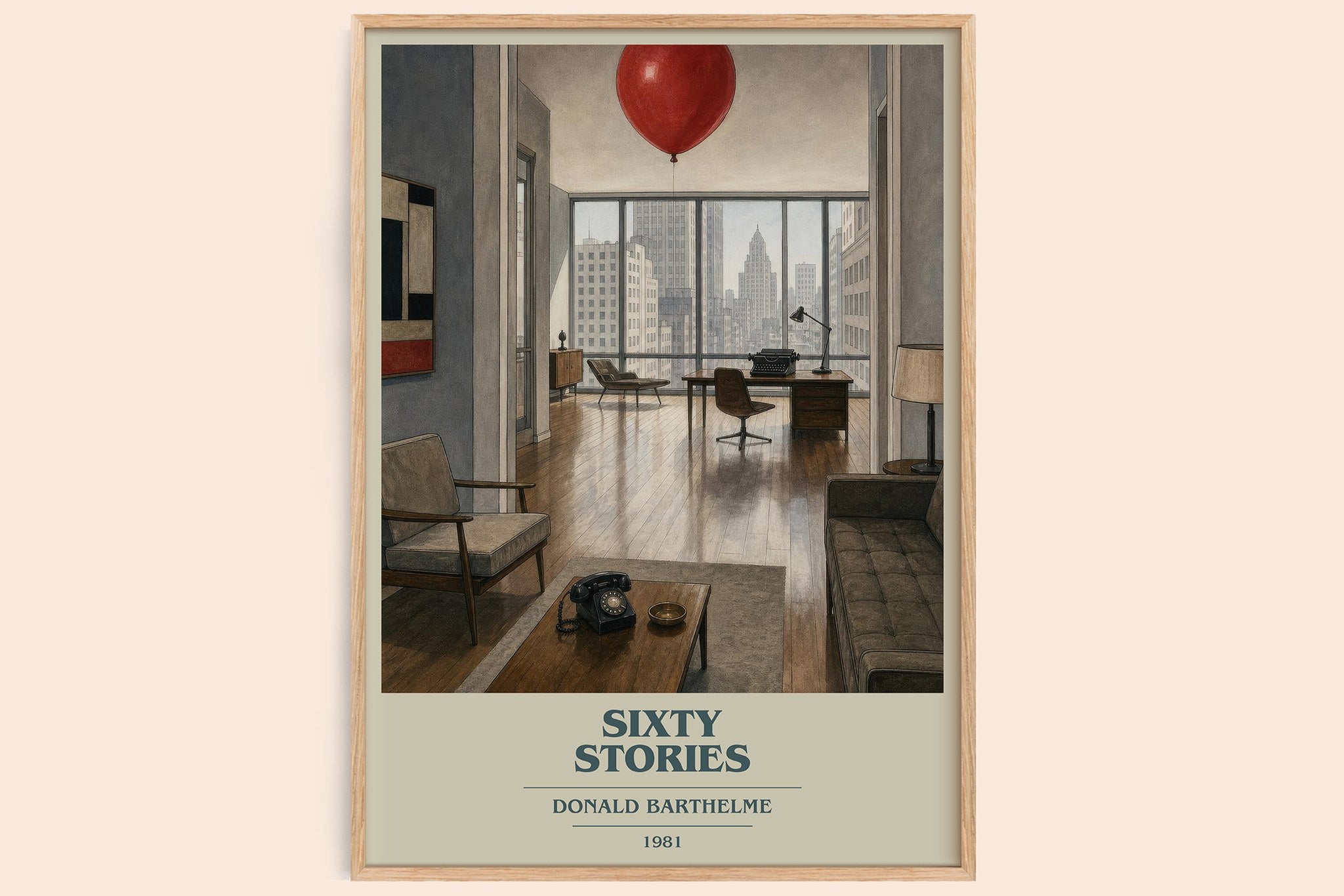 Sixty Stories Book Cover Poster by Donald Barthelme