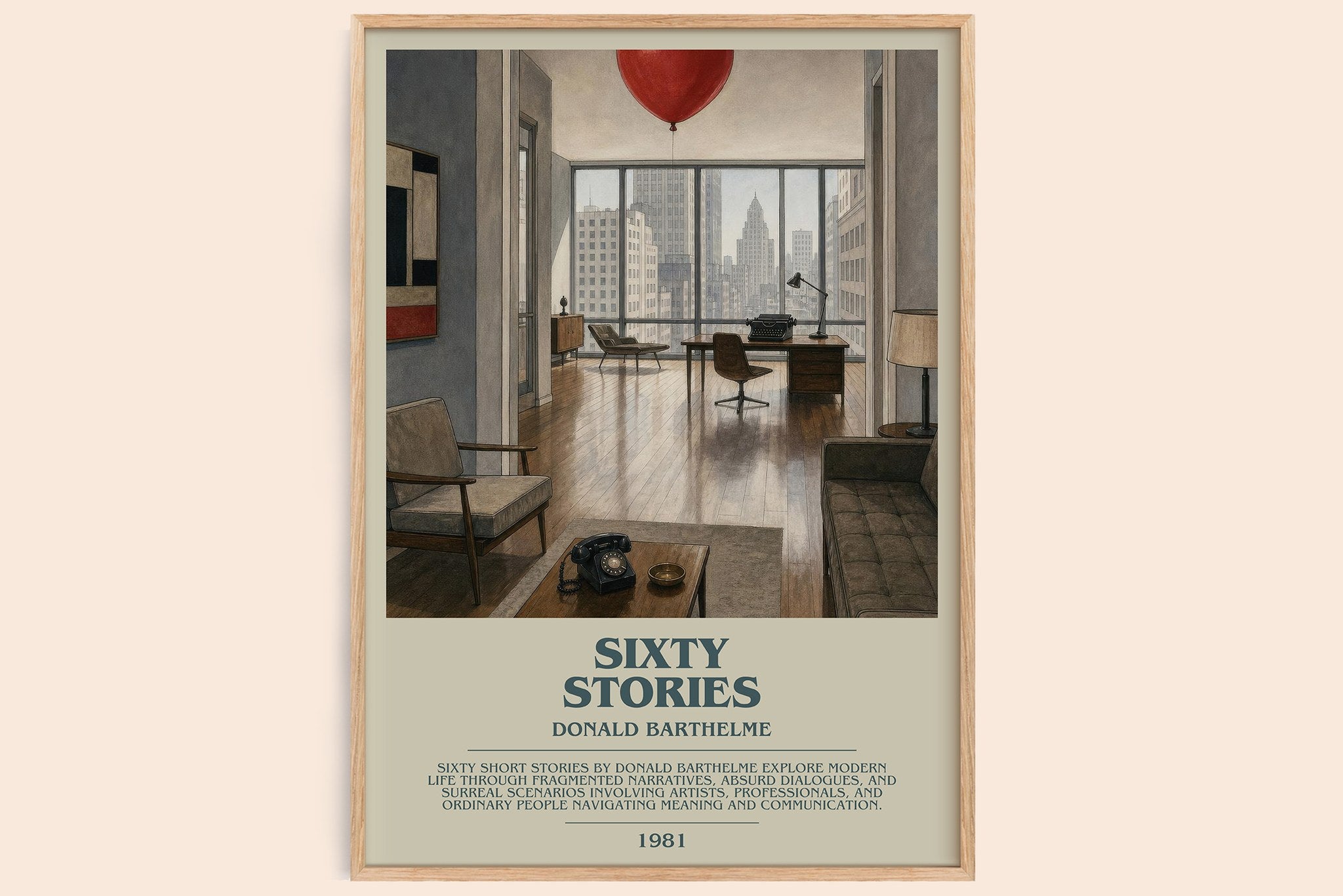 Sixty Stories Bookish Wall Art by Donald Barthelme