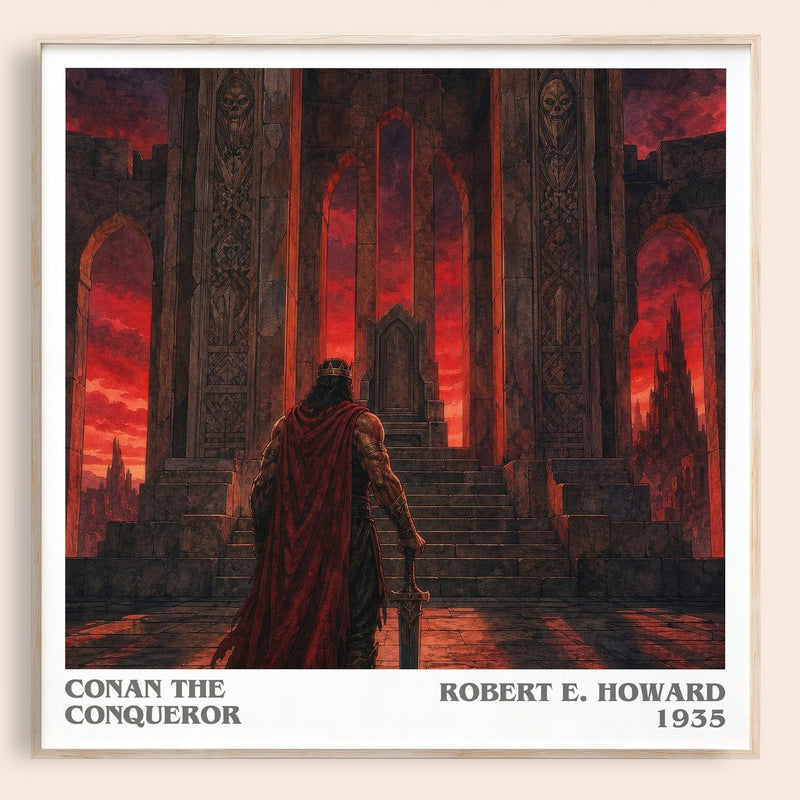 Conan The Conqueror literary book poster by Robert E. Howard – framed literary art print