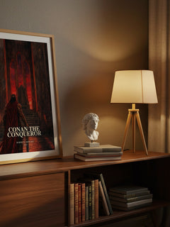 Conan The Conqueror watercolour print on bookshelf – Robert E. Howard fan gift