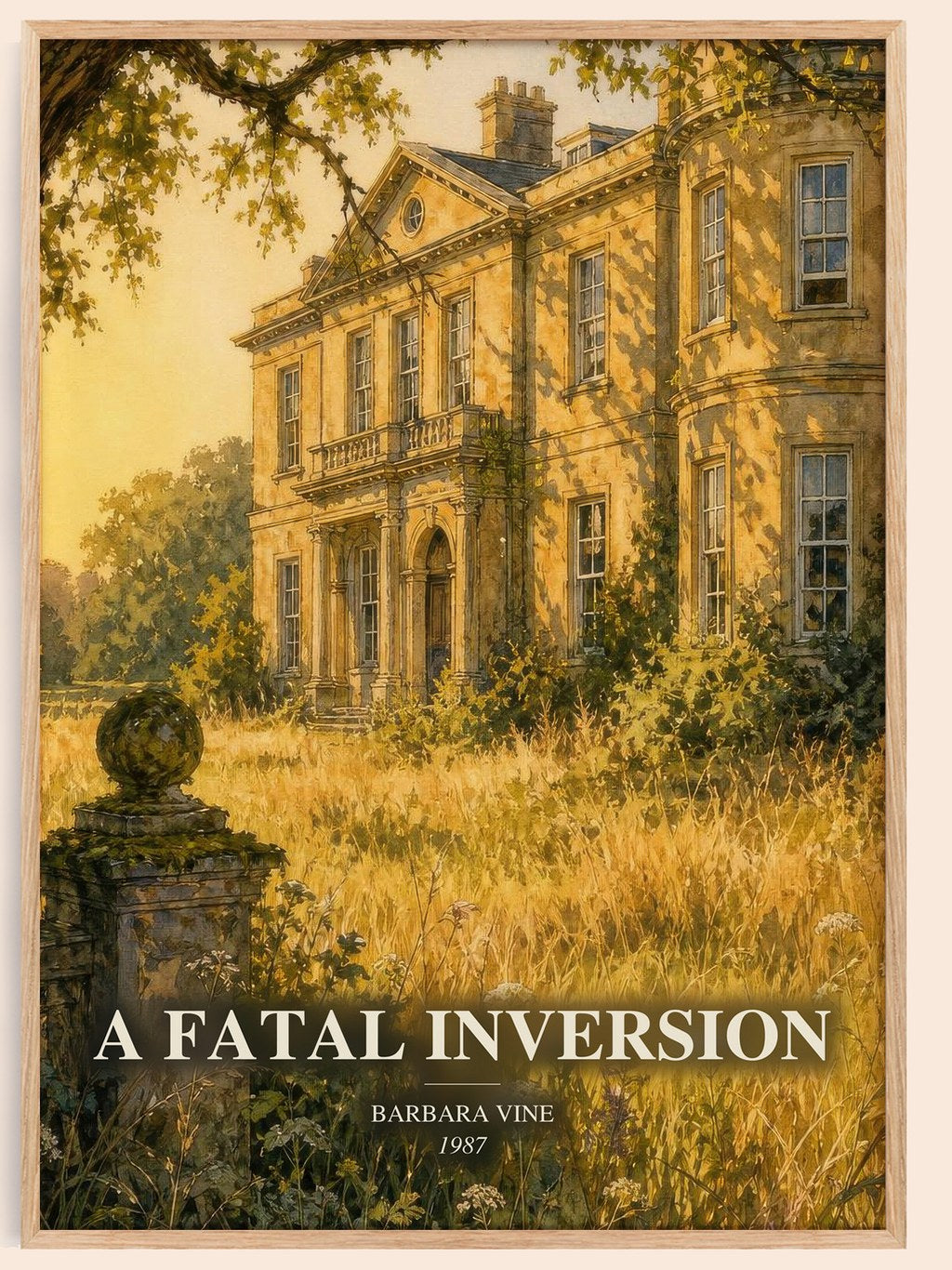 A Fatal Inversion watercolour book poster by Barbara Vine – framed literary art print