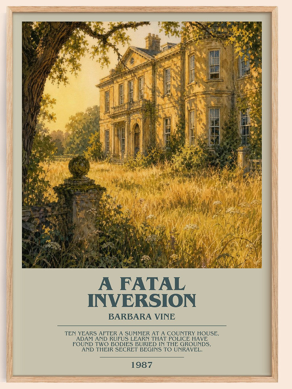 A Fatal Inversion Bookish Wall Art by Barbara Vine – framed poster