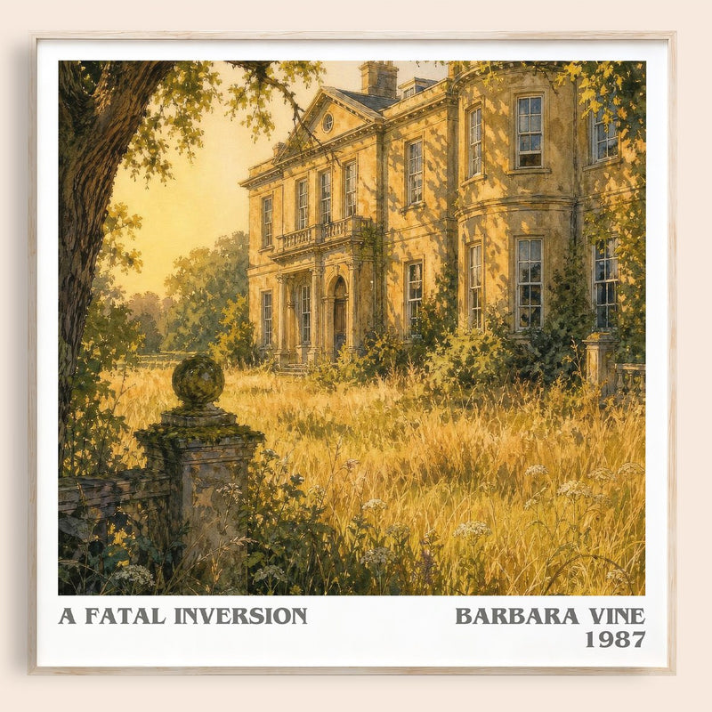 A Fatal Inversion literary book poster by Barbara Vine – framed literary art print
