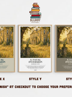 A Fatal Inversion Bookish Wall Art by Barbara Vine – Style X, Y and Z side by side – choose your finish