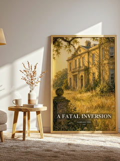 A Fatal Inversion watercolour print in frame leaning in hallway – crime wall art