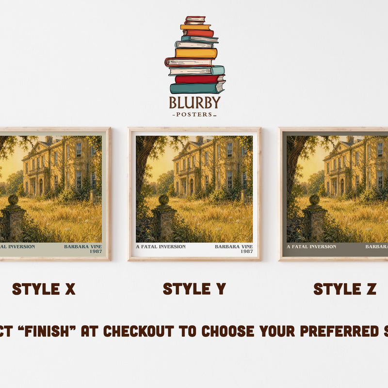 A Fatal Inversion literary print in frame leaning in hallway – crime wall art