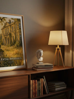 A Fatal Inversion watercolour print on bookshelf – Barbara Vine fan gift