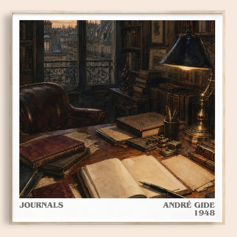 Journals literary book poster by André Gide – framed literary art print