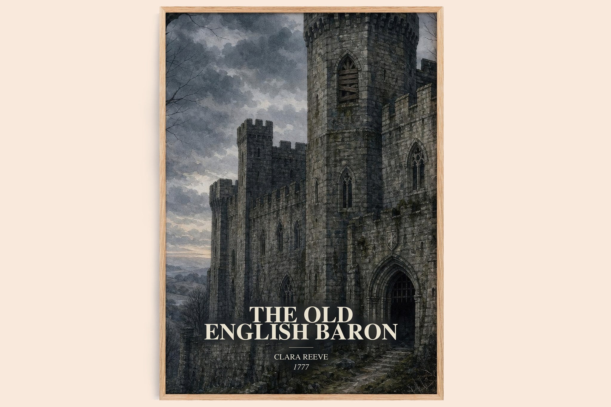 The Old English Baron Book Watercolour Illustration by Clara Reeve