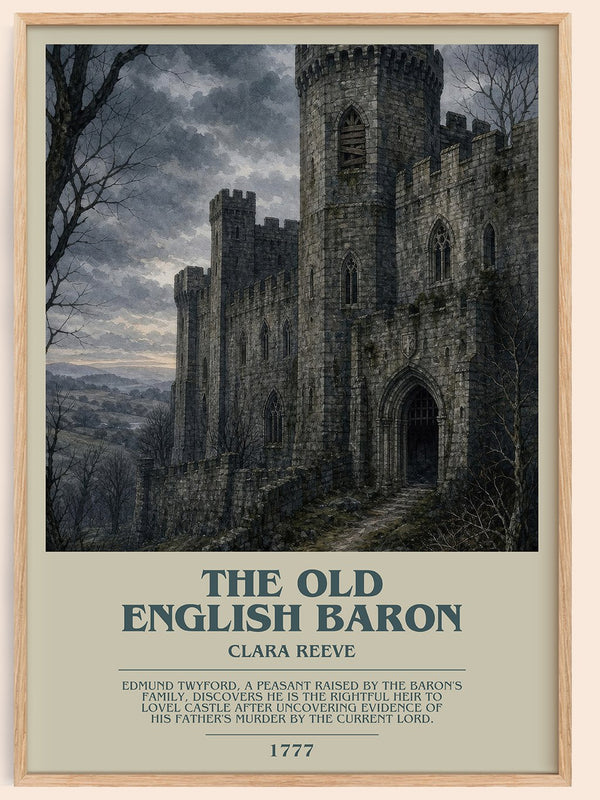 The Old English Baron Bookish Wall Art by Clara Reeve – framed poster