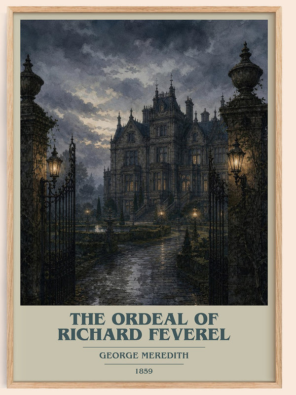 The Ordeal Of Richard Feverel book cover book poster by George Meredith – framed literary art print