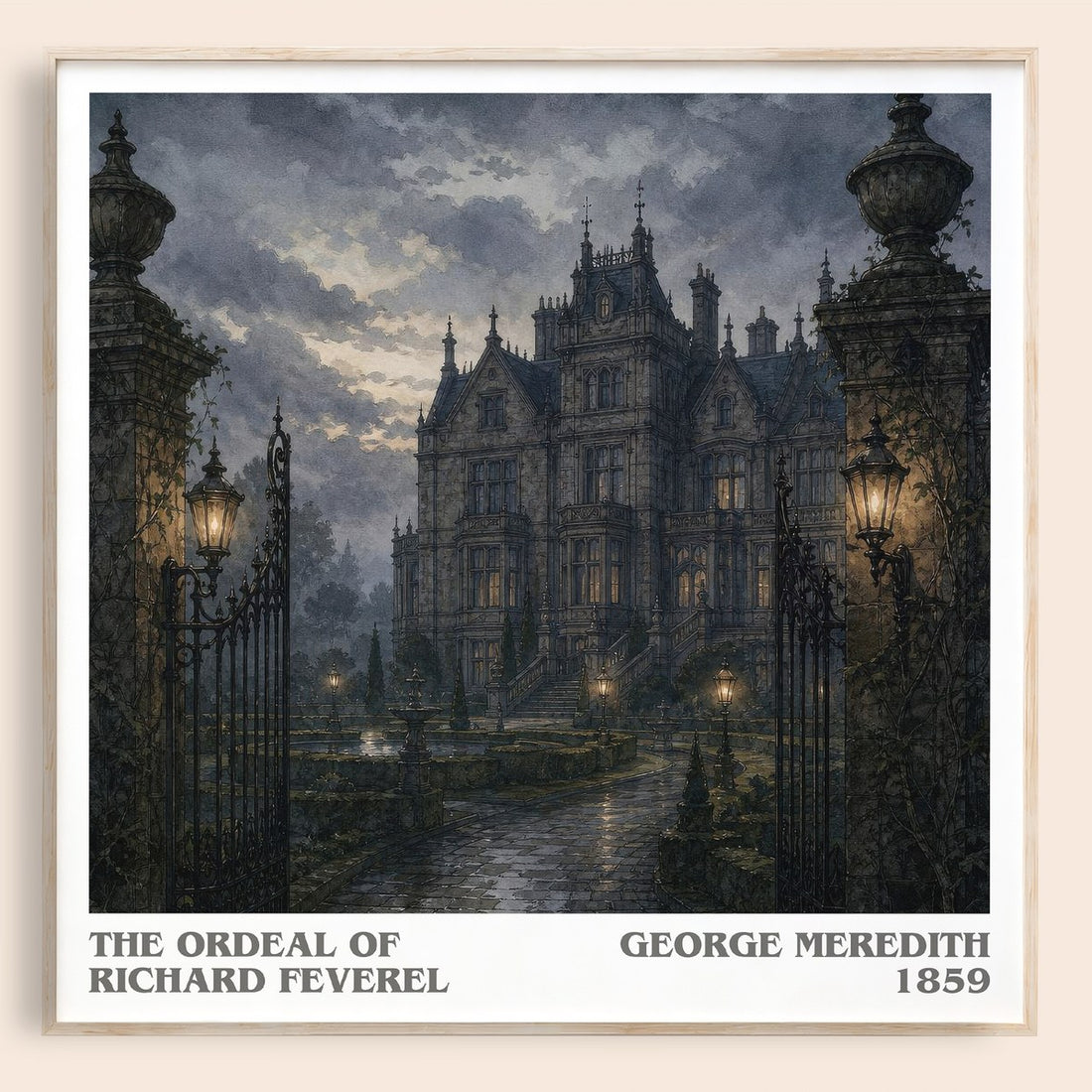 The Ordeal Of Richard Feverel literary book poster by George Meredith – framed literary art print
