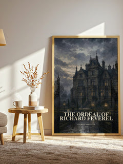 The Ordeal Of Richard Feverel watercolour print in frame leaning in hallway – classic literature wall art