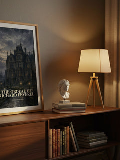 The Ordeal Of Richard Feverel watercolour print on bookshelf – George Meredith fan gift