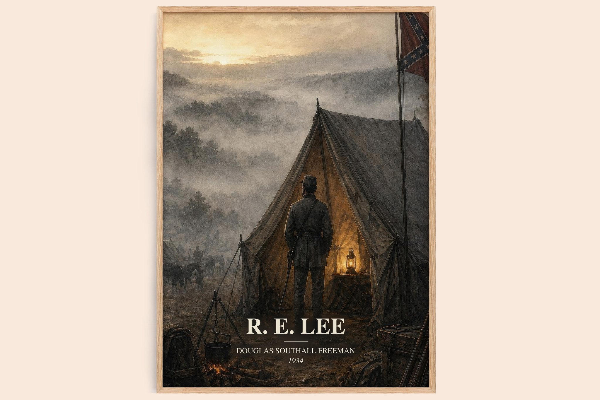 R. E. Lee Book Watercolour Illustration by Douglas Southall Freeman