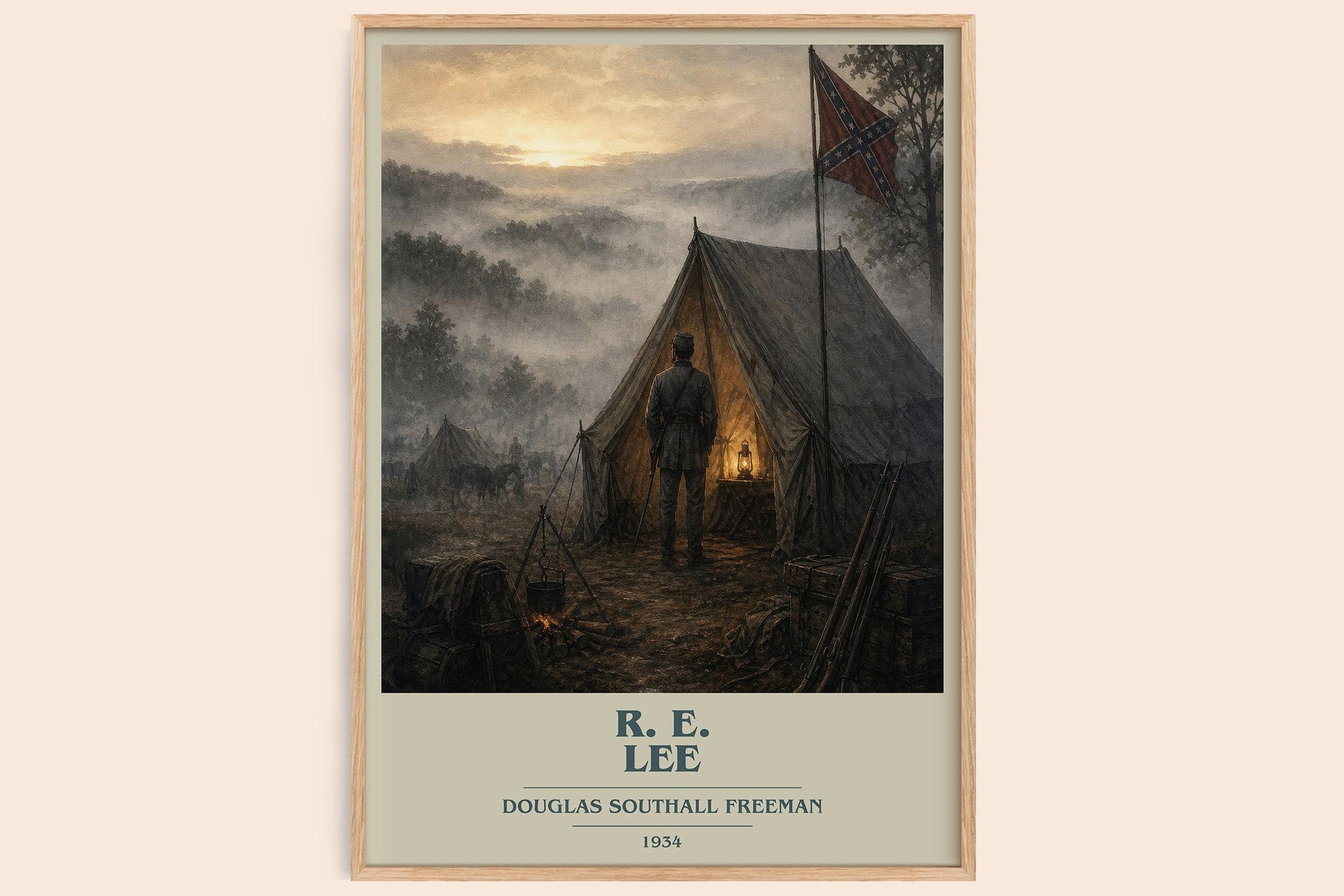 R. E. Lee Book Cover Poster by Douglas Southall Freeman