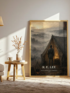 R. E. Lee watercolour print in frame leaning in hallway – non fiction wall art