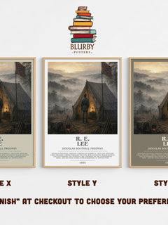 R. E. Lee Bookish Wall Art by Douglas Southall Freeman – Style X, Y and Z side by side – choose your finish