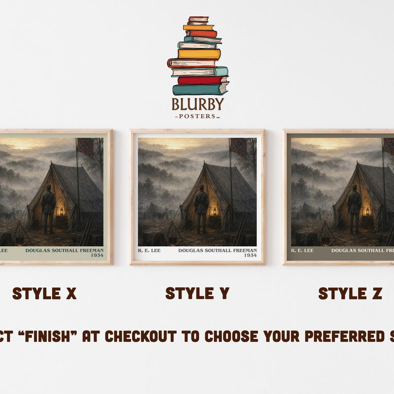 R. E. Lee literary print in frame leaning in hallway – non fiction wall art